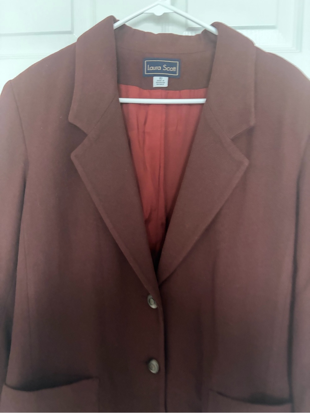 Laura Scott Dark Red Two-Button Blazer View 2